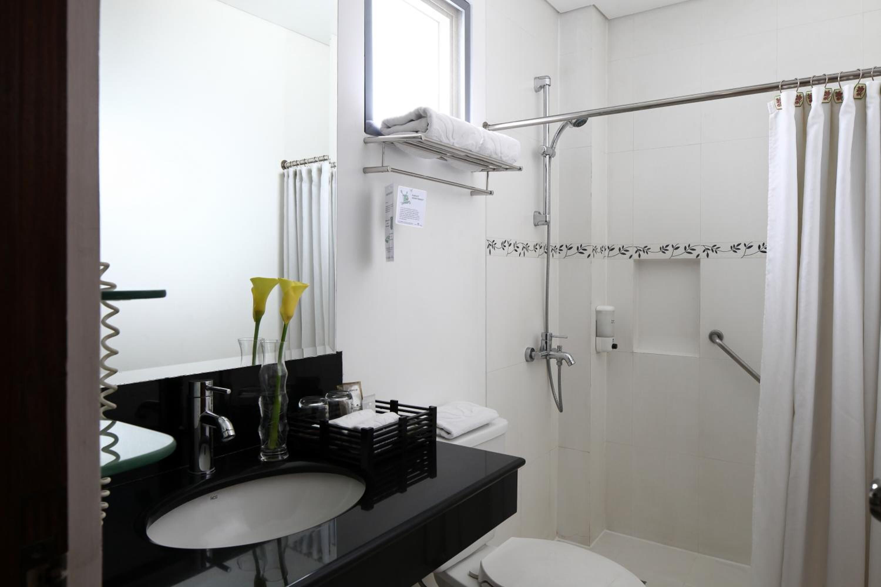 deluxe room | bathroom | shower, free toiletries, hair dryer, bidet