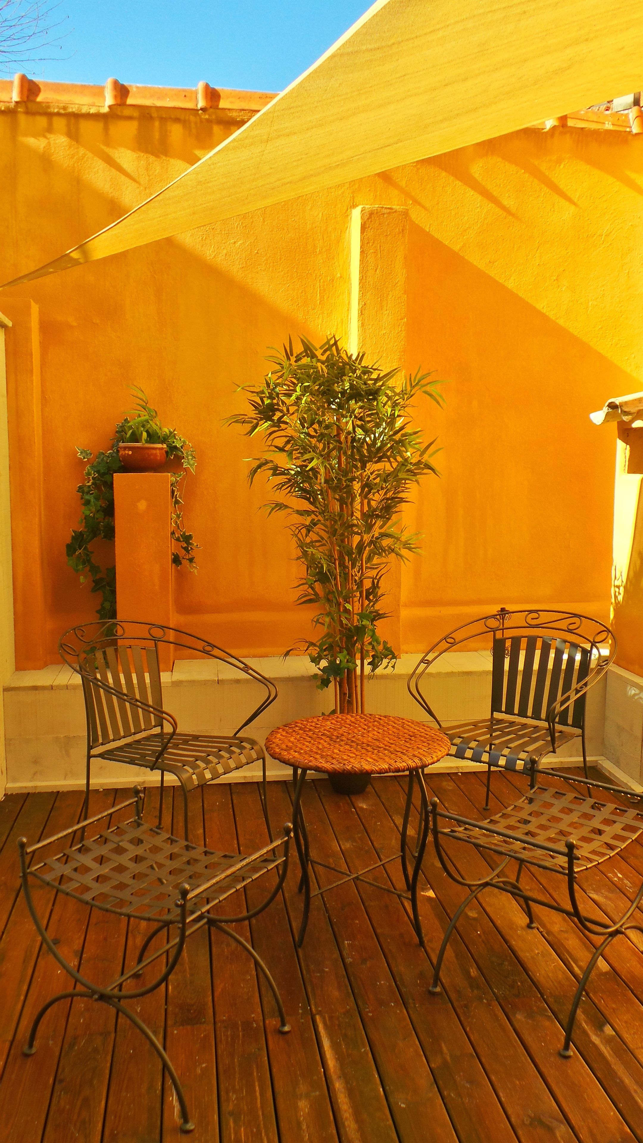 standard double room, patio, courtyard view | terrace/patio