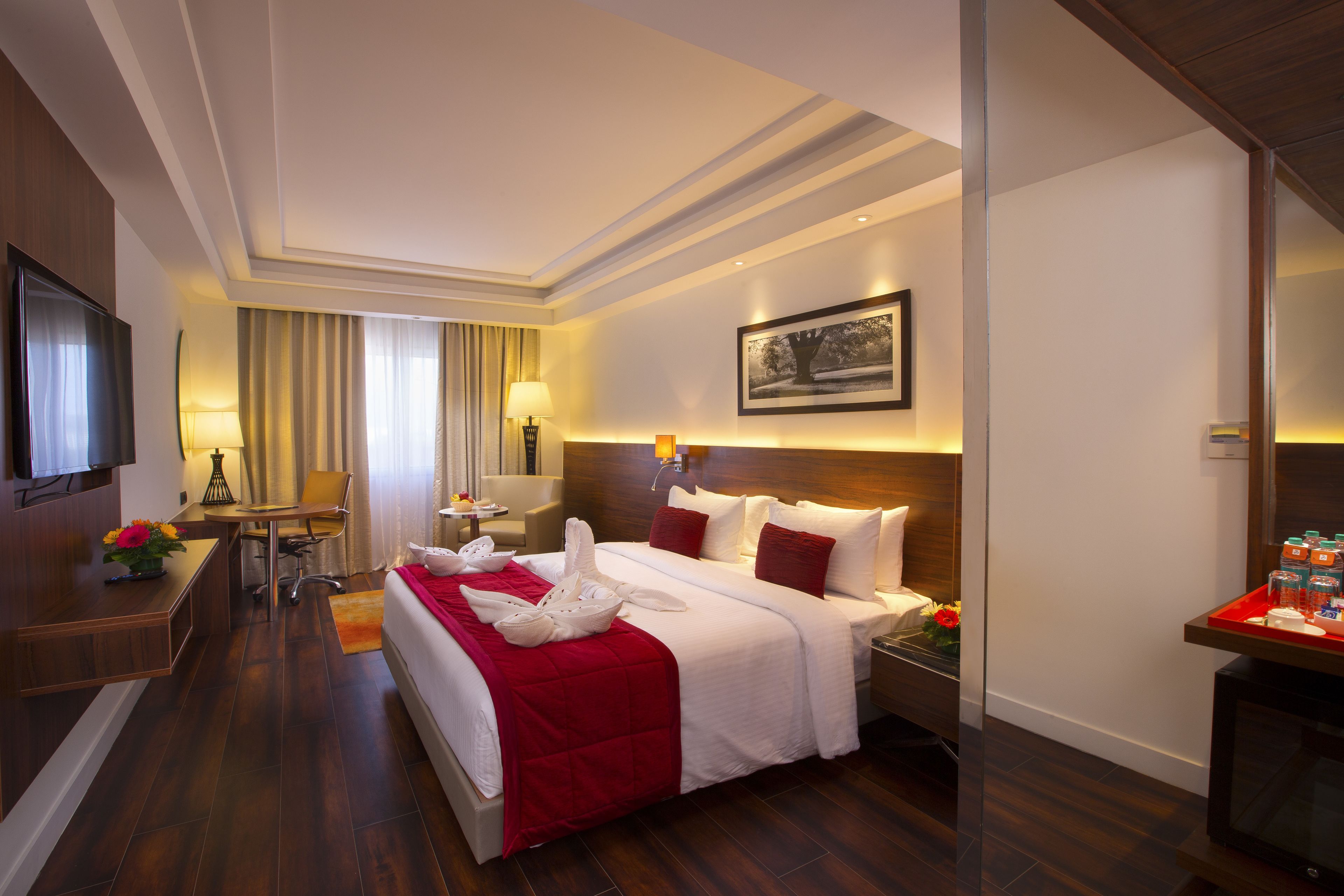 Premium Double Room, 1 Double Bed, Non Smoking | 1 bedroom, in-room safe, desk, blackout drapes