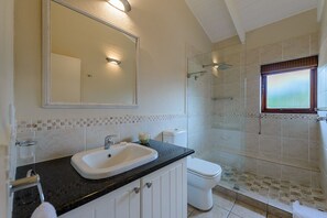 A bathroom with a sink, toilet, and shower area. - San Lameer Villa Rentals 1929 (Southbroom)