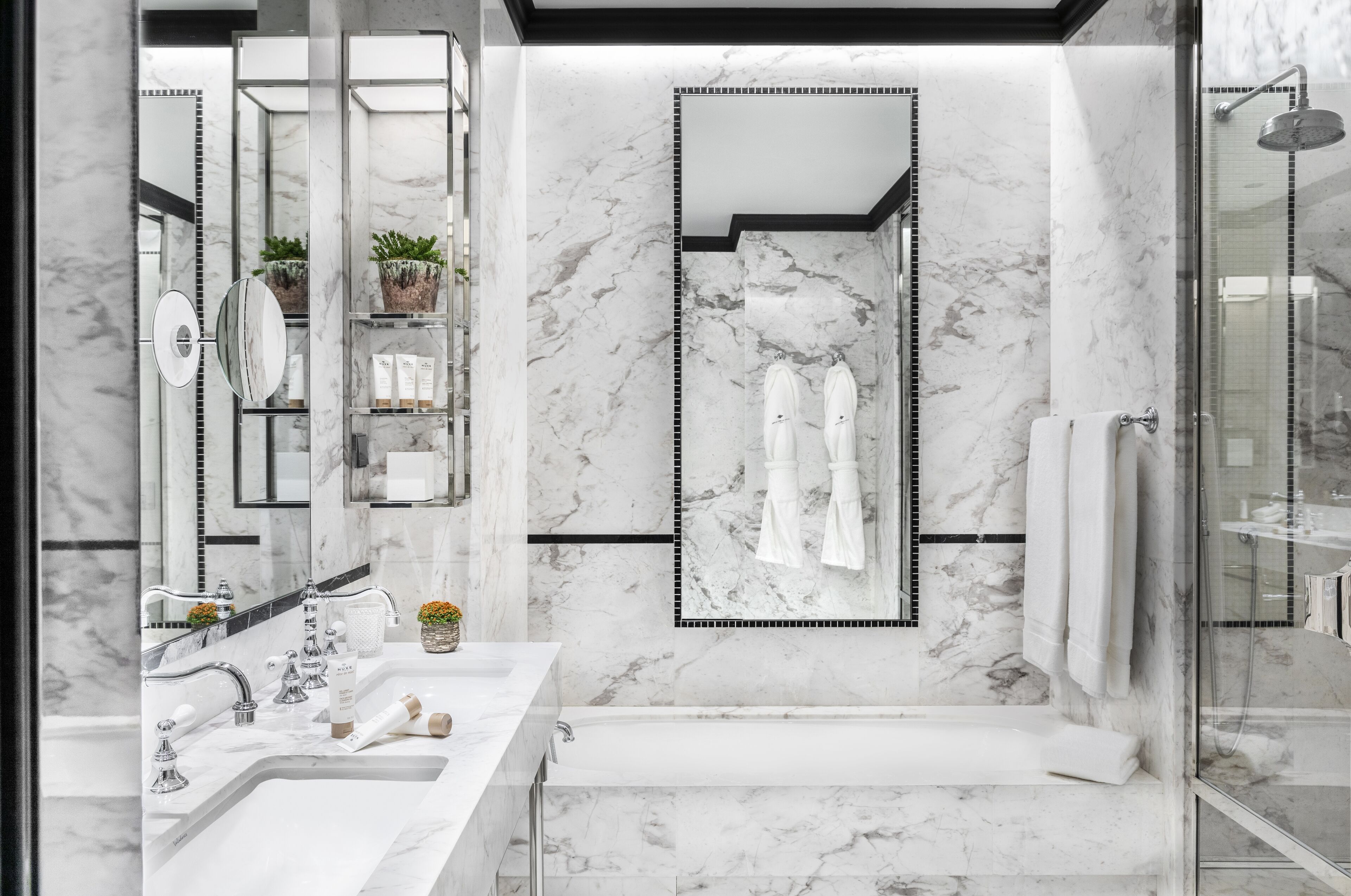 shower, free toiletries, hair dryer, bathrobes