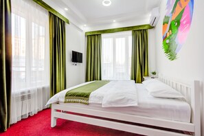 Deluxe Room, 1 Queen Bed, Non Smoking | Blackout drapes, soundproofing, iron/ironing board, free WiFi - White Hotel & Hostel (Bishkek)