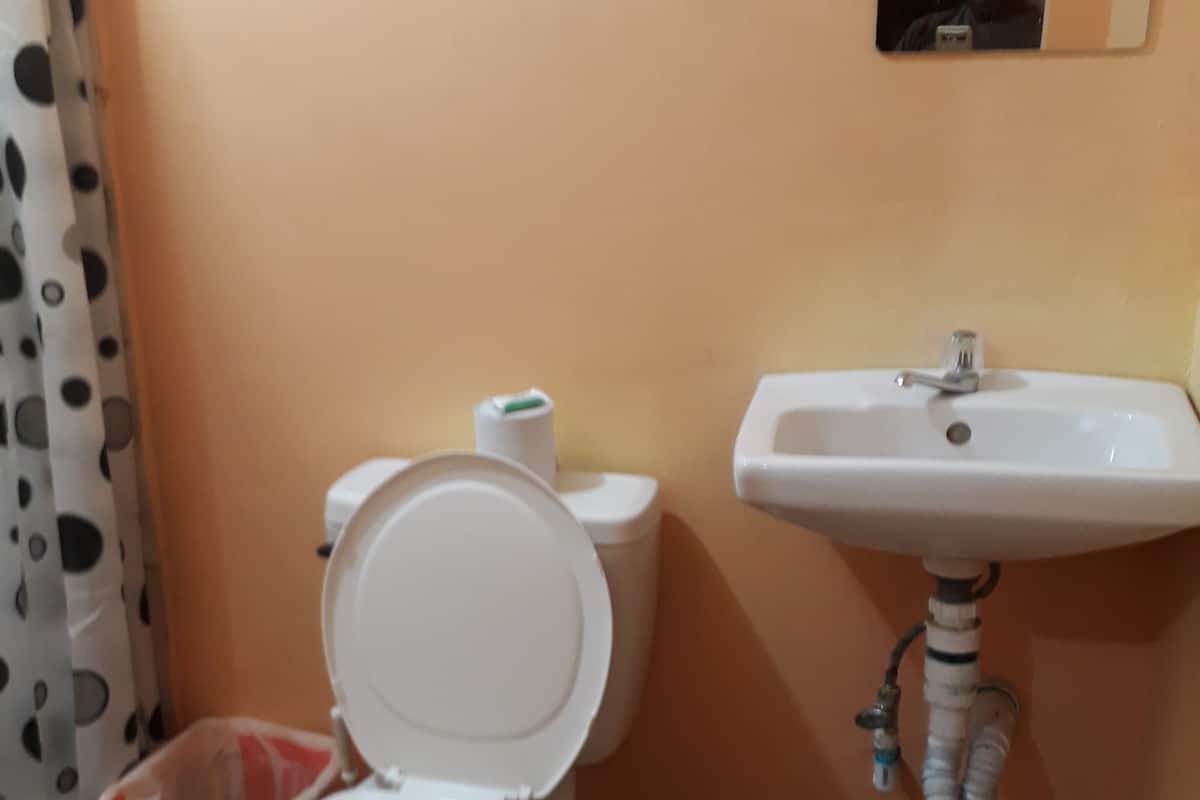 Habitación básica doble, no fumadores, baño compartido | Baño | Ducha y toallas