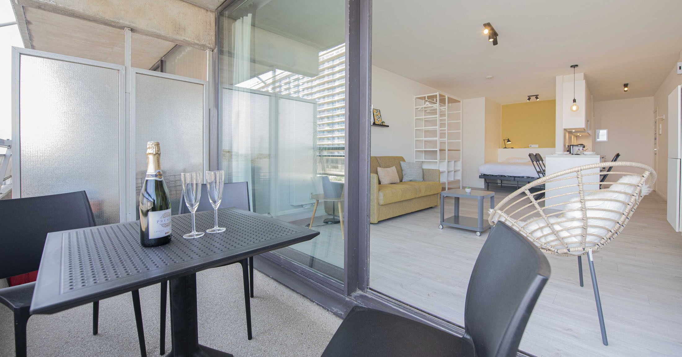 Comfort studio, gedeeltelijk uitzicht op zee (5) | Balkon