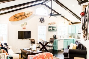 Smart TV, DVD player, books