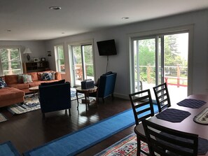 Flat-screen TV, DVD player