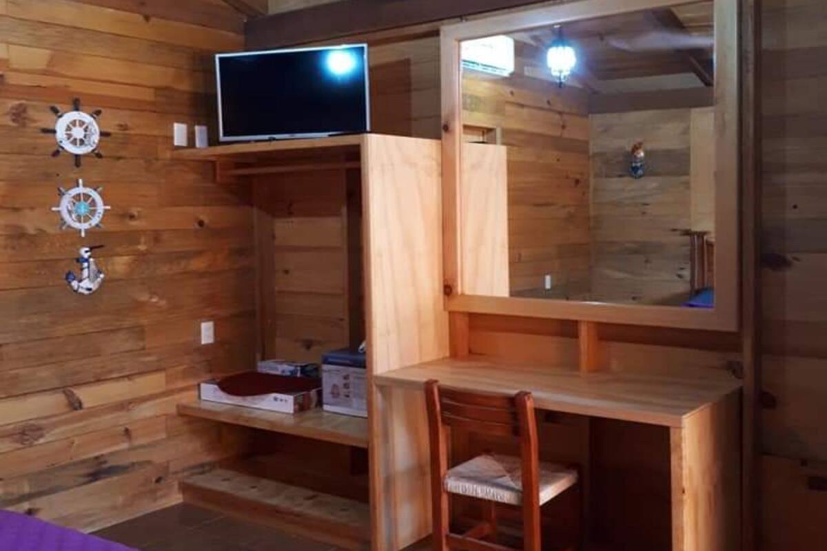 Cabaña Confort, 1 cama de matrimonio grande, cocina básica