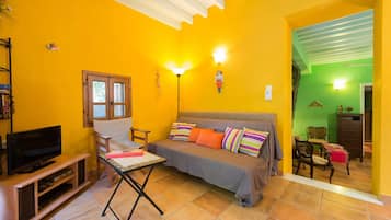 Smart TV, DVD player, books