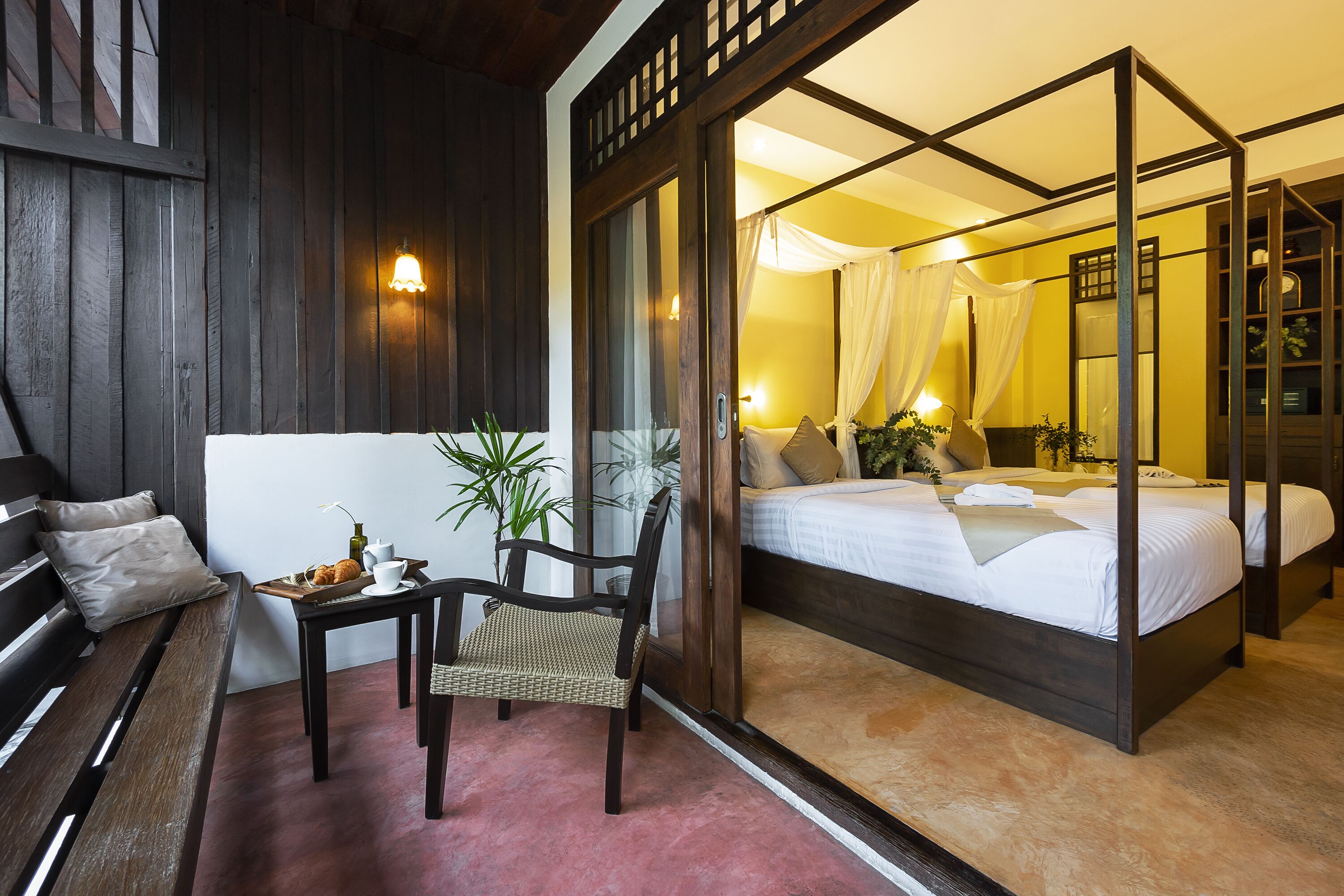 deluxe twin room, 2 single beds, bathtub | garden view