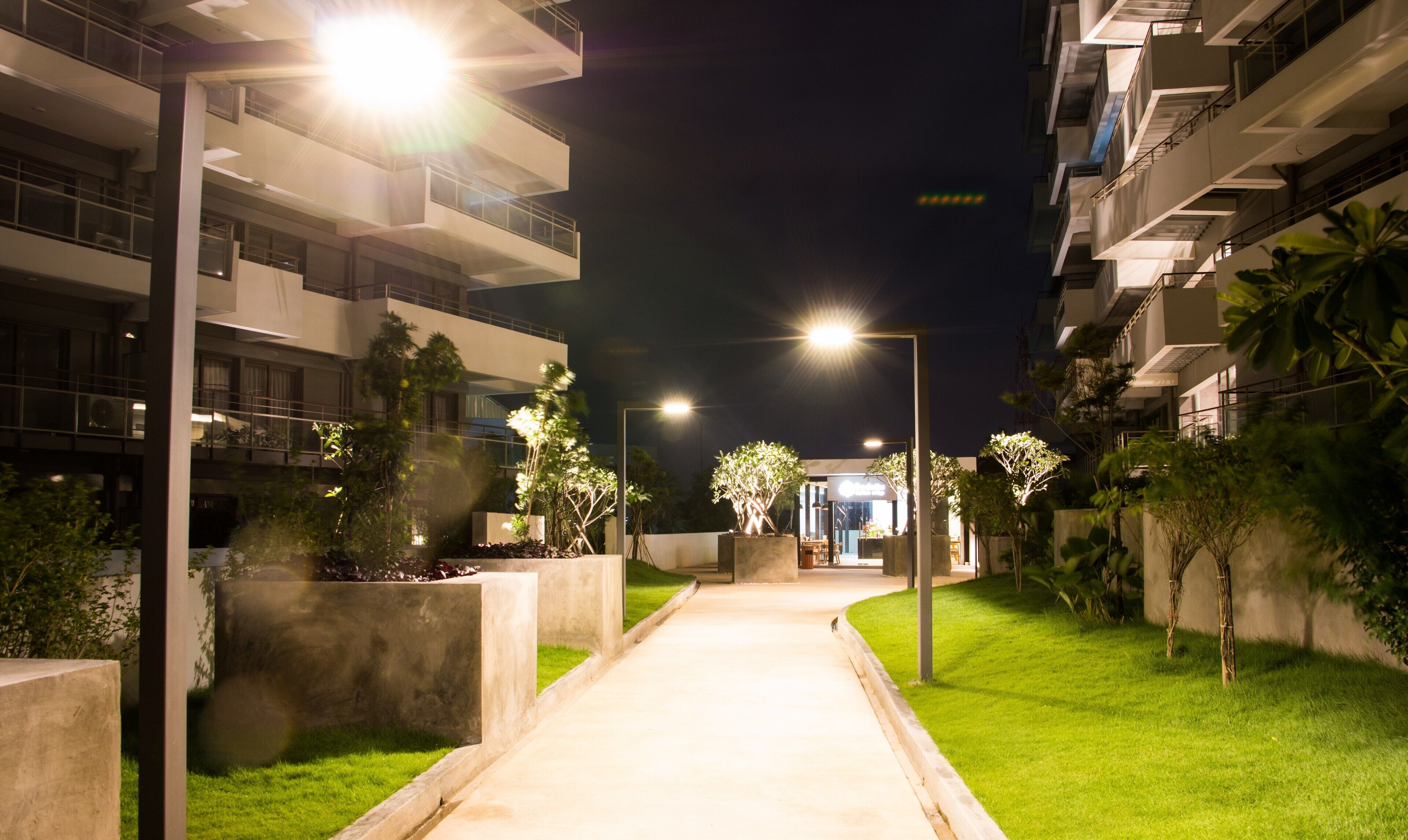 Front of property – evening/night