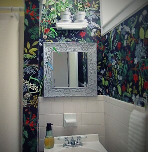 Douche, sèche-cheveux, serviettes fournies, savon