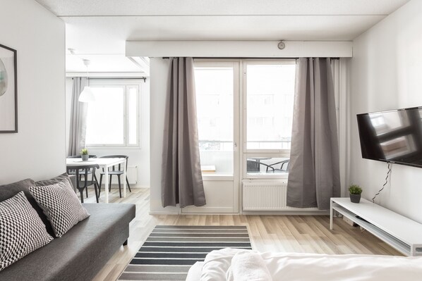 Family Apartment, 1 Bedroom, Balcony | Living area | Smart TV - Hiisi Homes Helsinki Sörnäinen (Helsinki)