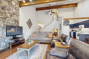 TV, fireplace, DVD player