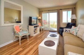 TV, DVD player - Oceanfront condo OIBV 106 in Caswell Beach, NC, perfect for families! (Oak Island)