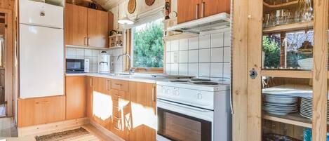 Fridge, stovetop, coffee/tea maker