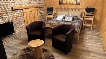 デザイン ダブルルーム | 高級寝具、ミニバー、客室ごとに異なる装飾、客室ごとに異なるインテリア
