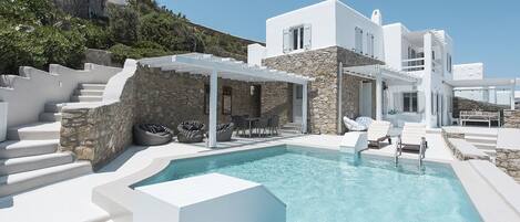 Luxury House, Private Pool, Sea View | Terrace/patio