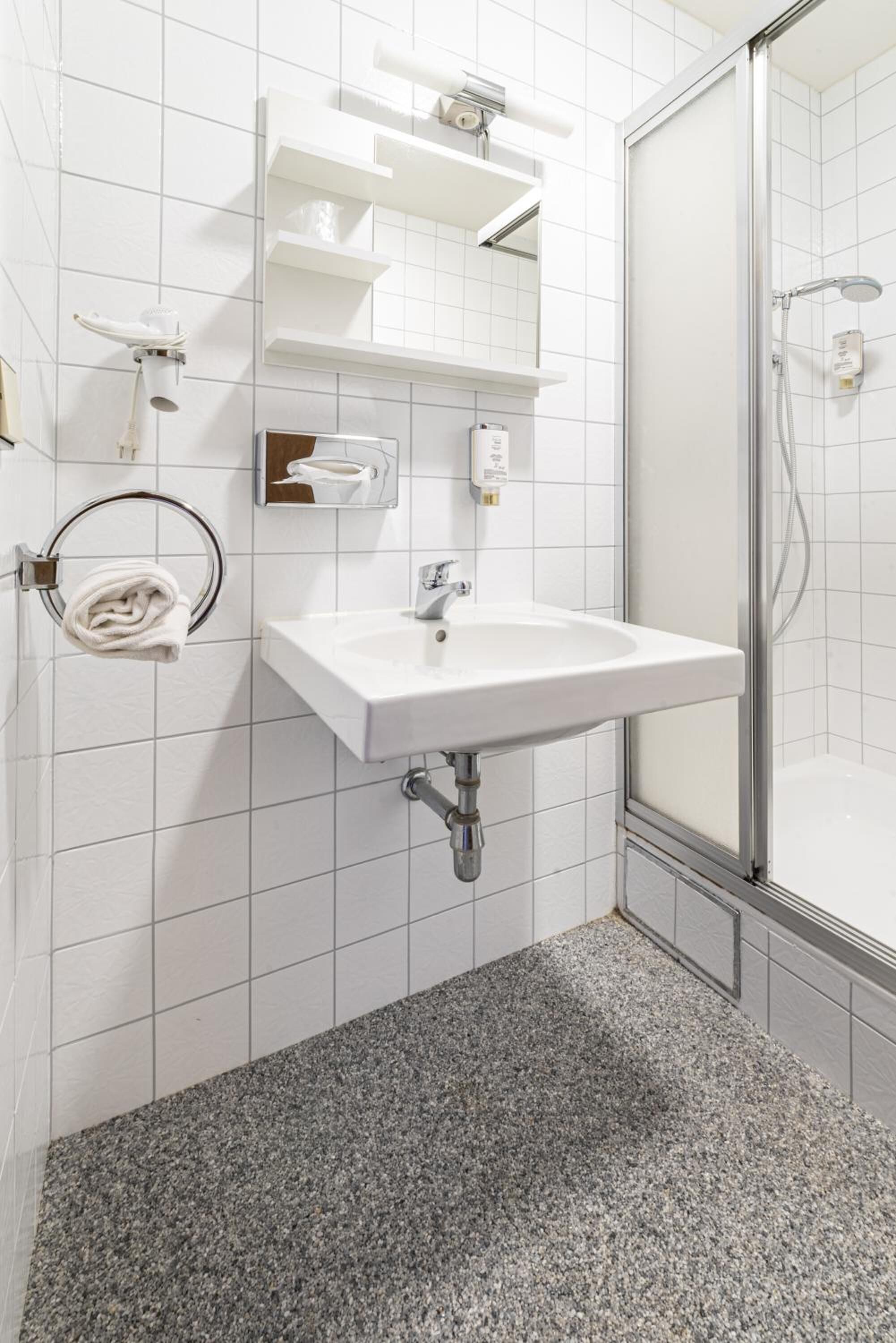 Haartrockner, Handtücher, Seife, Shampoo