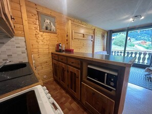 Fridge, microwave, dishwasher - Cozy studio with south-facing balcony and parking (Châtel)