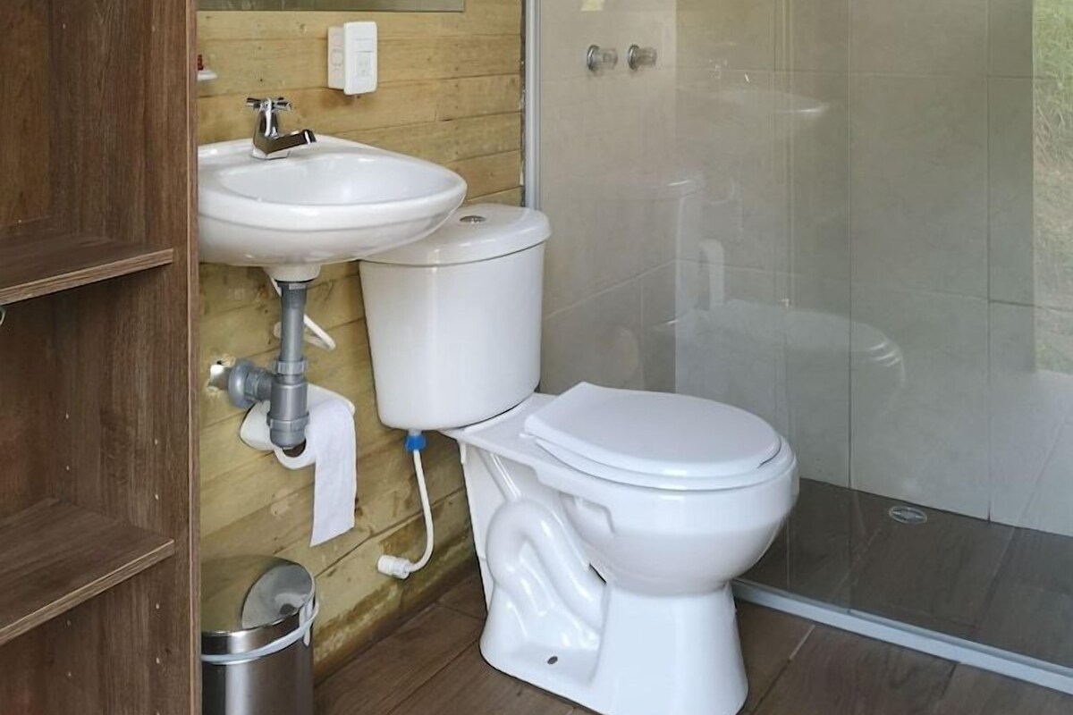 Bathroom | Shower, towels, soap, toilet paper