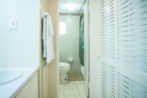 Apartment, 1 King-Bett, Nichtraucher | Badezimmer | Dusche, kostenlose Toilettenartikel, Handtücher