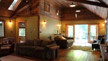 TV, fireplace, video games, DVD player