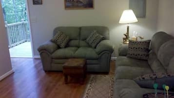 Télévision, cheminée, lecteur de DVD, vidéothÚque