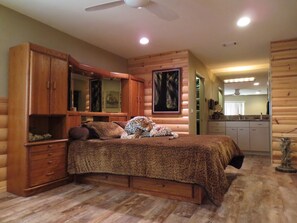 1 bedroom, memory foam beds, desk, iron/ironing board