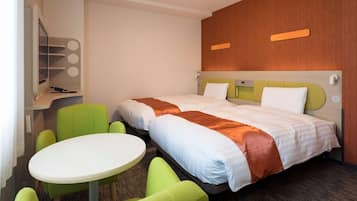 Quarto duplo standard, para não fumantes (2 Singles) | Roupas de cama premium, cofres nos quartos, escrivaninha