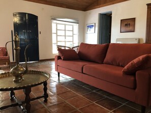 Smart TV, fireplace, DVD player, books - Vale de Camelos Country House, Alentejo, Portugal. (Vale de Camelos)