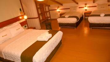 Premium bedding, down duvets, Tempur-Pedic beds, desk