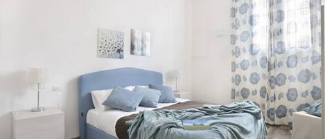 2 bedrooms, in-room safe, iron/ironing board, travel cot