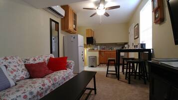 TV connectée, cheminée, lecteur de DVD