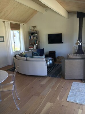 Smart TV, fireplace, table tennis, books