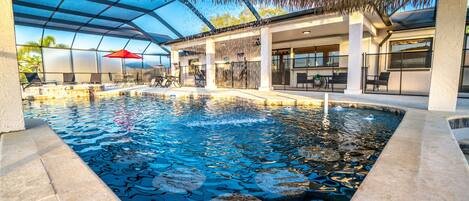 Piscine extérieure, piscine chauffée