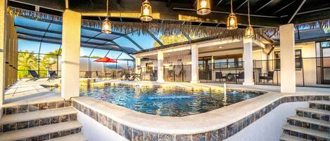 Outdoor pool, a heated pool