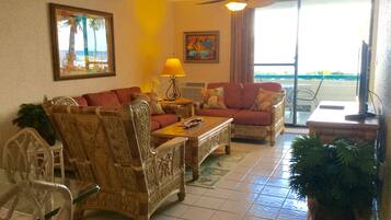 Smart TV, DVD player, books, stereo