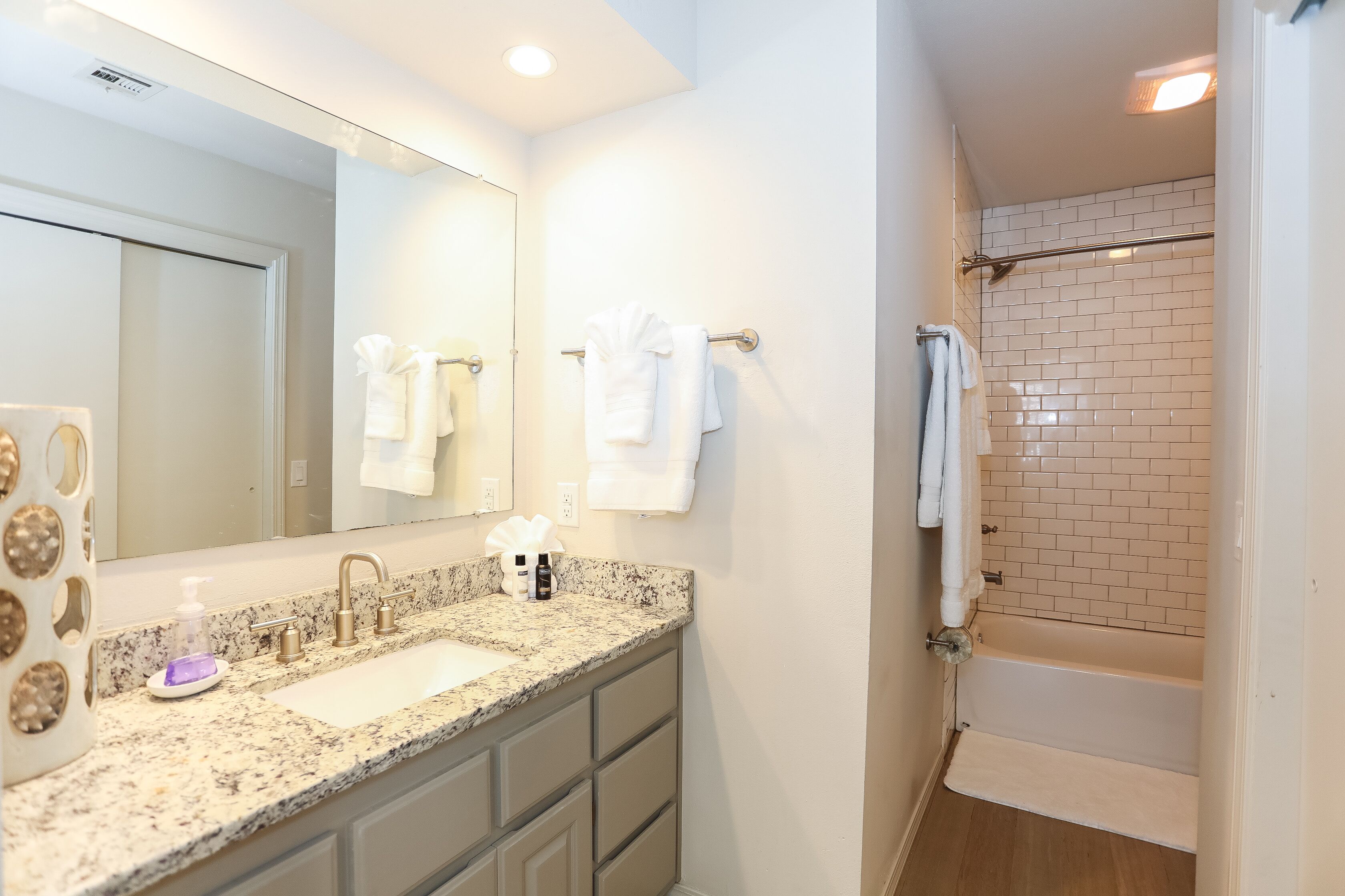 Hair dryer, towels