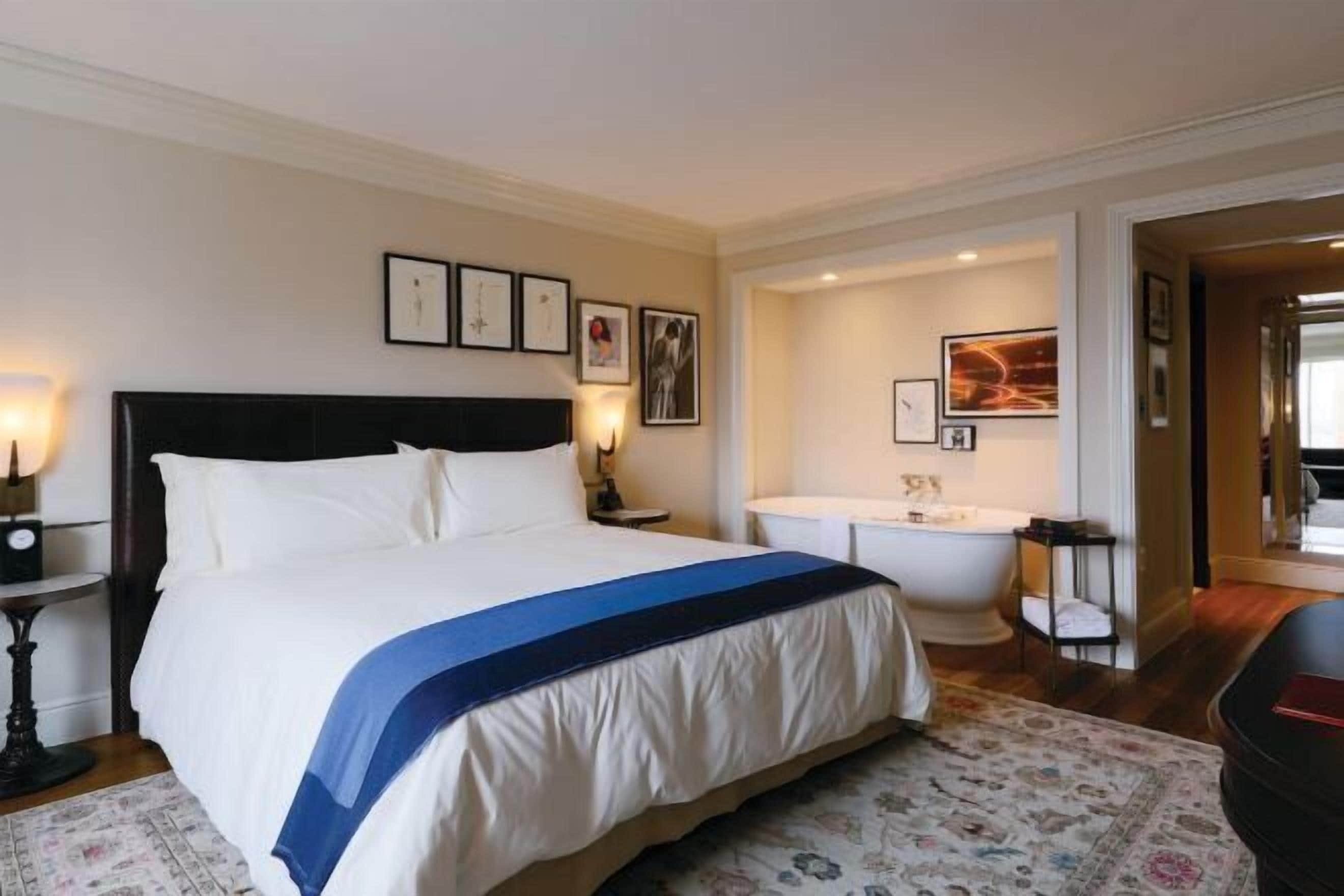 Premium bedding, down comforters, pillowtop beds, minibar