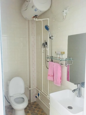 Standard Double Room | Bathroom | Shower, free toiletries, hair dryer, slippers