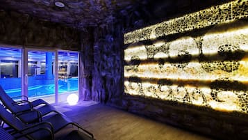 Sauna, steam room, body treatments, hot stone massages, Swedish massages