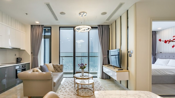 Deluxe Apartment, 2 Bedrooms | Living area - Zahoo House - Vinhomes Golden River (Ho Chi Minh City)
