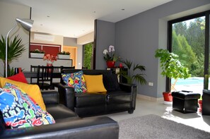 TV màn hình phẳng, lò sưởi 
