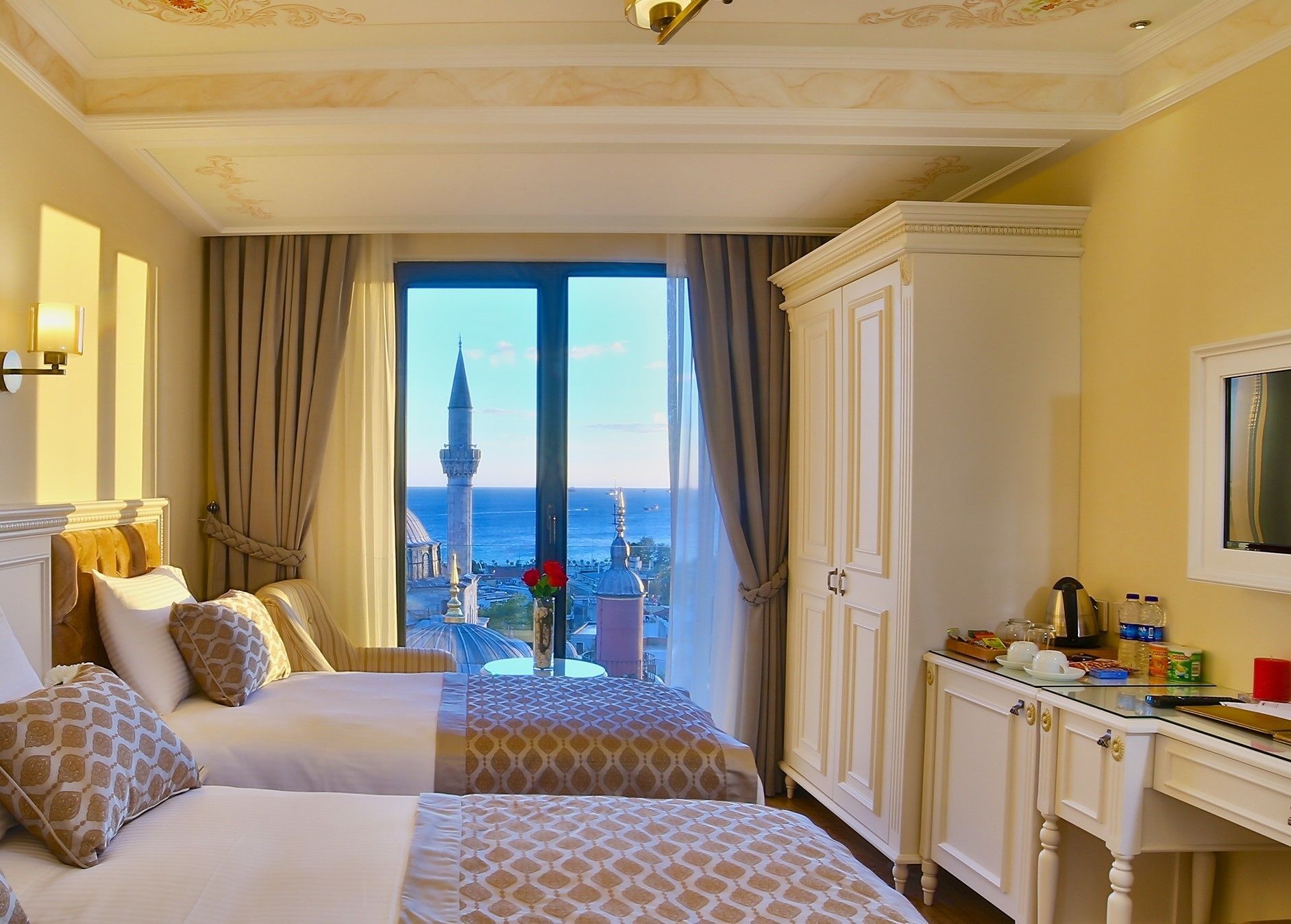 deluxe triple room, sea facing | beach/ocean view