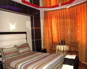 Individually decorated, individually furnished, blackout curtains