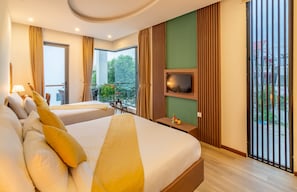 Family Room, Balcony, Pool View | Television - Hoi An Majestic Villa (Da Nang)