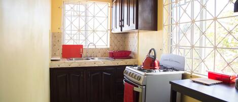 Family Apartment, 2 Bedrooms | Private kitchen | Full-size fridge, microwave, oven, stovetop