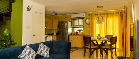 Family Villa, 2 Bedrooms | Living room | 50-inch flat-screen TV with cable channels, TV, DVD player