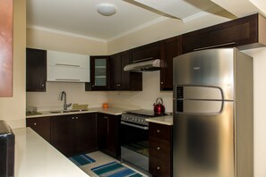 Luxury Apartment, 2 Bedrooms | Private kitchen | Full-size fridge, microwave, oven, stovetop - City Ridge Luxury 2 Bedroom (Kingston)