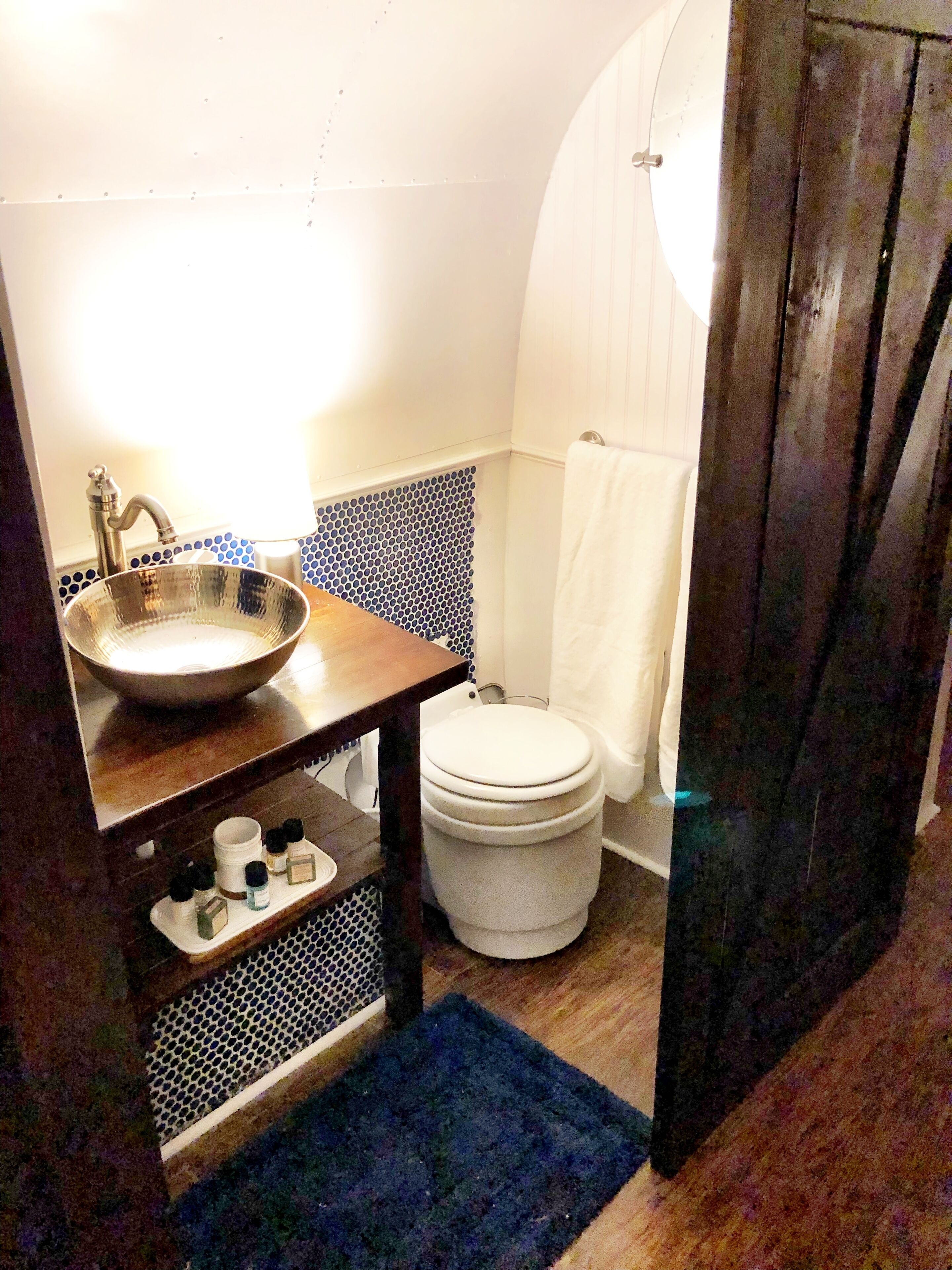 Towels, shampoo, toilet paper